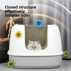 Fábrica OEM ODM, venta al por mayor, respetuoso con el medio ambiente, tamaño multicolor, fácil <span class=keywords><strong>de</strong></span> limpiar, completamente cerrado, gran caja <span class=keywords><strong>de</strong></span> <span class=keywords><strong>arena</strong></span> portátil <span class=keywords><strong>para</strong></span> <span class=keywords><strong>gatos</strong></span>, <span class=keywords><strong>casa</strong></span> <span class=keywords><strong>para</strong></span> mascotas - Product Image 5