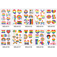 Offre Spéciale fierté LGBT arc-en-ciel tatouages temporaires 10 pièces/ensemble d'autocollants de tatouage imprimés pour hommes et femmes visage corps bras taille