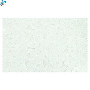 Latest Popular Chinese Guipure <strong>Cord</strong> Lace Fabric Classic White Floral Pattern Embroidery Lace Fabric for Party Dress - Product Image 2