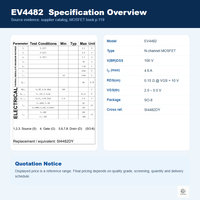 Convertisseur DC-DC de télécommunications à niveau logique, MOSFET N-canal 100V 4.6A SO-8, équivalent SI4482DY