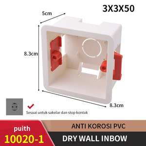 Durable PVC Dry Lining Box for Gypsum Board Drywall Plasterboard 47mm Depth Slotted Wall Switch 86 Type Wall Socket Cassette - Product Image 6