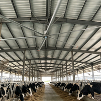 Ventilateur de plafond agricole HVLS à moteur à aimant permanent, ventilation à très grande couverture pour écuries de chevaux et fermes bovines