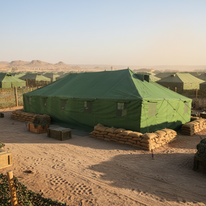 Großes Einzel-Pfosten Drei-Jahreszeiten-Tarnzelt 10x5m Hochbelastbares Wasserdichtes Windbeständiges Leinwand-Basislager-Zelt - Product Image 1