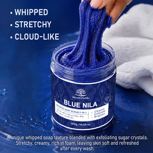 <span class=keywords><strong>Savon</strong></span> fouetté traditionnel marocain à la poudre <span class=keywords><strong>de</strong></span> Nila bleue, exfoliant, nettoyage en profondeur, extra fort, éclaircissant pour la peau, à l'aloe vera et à la glycérine - Product Image 4