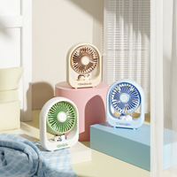 Ventilateur de bureau à angle réglable, design animal mignon, compact, portable, motif personnalisable, mini ventilateur de bureau