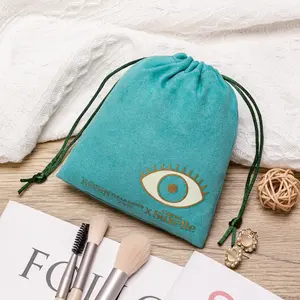 Chất lượng cao sang trọng siêu mềm nhung Pouch đối với trang sức tùy chỉnh dây rút nhung bụi Quà Tặng mỹ phẩm bao bì túi