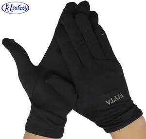 Black Breathable Stretchable Soft Inspection Cosmetic Overnight Hand Cotton Gloves Eczema For Dry Hands