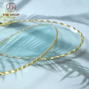 Assiette de présentation de vaisselle <span class=keywords><strong>en</strong></span> <span class=keywords><strong>verre</strong></span> pour décoration de mariage plats de cuisson <span class=keywords><strong>en</strong></span> <span class=keywords><strong>verre</strong></span> bon marché avec rebord <span class=keywords><strong>en</strong></span> or large - Product Image 1