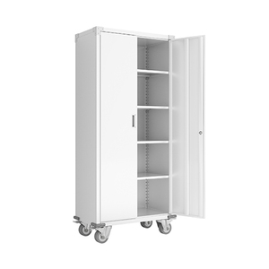Armoire de <span class=keywords><strong>garage</strong></span>, grande armoire de rangement en métal, casier de <span class=keywords><strong>garage</strong></span>, 4 étagères réglables, portes verrouillables, revêtement en poudre époxy, couleur au choix - Product Image 1