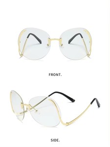 Gafas de Sol de Diseño Irregular de Última Moda, Montura Metálica Multicolor sin Aro, Gafas de Sol de Lujo para Mujer, Gafas de Moda de Lujo - Product Image 5