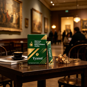 Café Instantáneo con Extracto de Plantas Naturales, 10g*10 Sobres, Caja Dorada Verde Oscuro, Bebida de Materia Prima Botánica Pura - Product Image 2