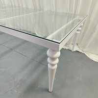 Table de salle à manger rectangulaire moderne à quatre pieds en acier inoxydable pour fêtes, mariages, hôtels et extérieur