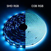 Bande lumineuse LED COB RGB DC12V/24V 10mm/12mm de large 720led/m IP20 5m/rouleau Cuivre USB Utilisation TV Coupe libre Bande lumineuse LED