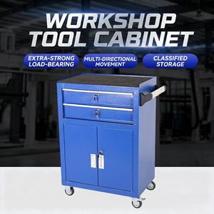 Armoire à outils mobile robuste de 68 cm, capacité de charge de 300 kg, coffre à outils d'atelier avec tiroirs, panneau perforé et roulettes, rangement mobile - Product Image 3