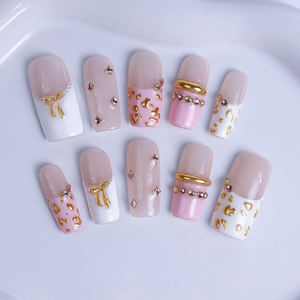 Nuevas <span class=keywords><strong>uñas</strong></span> postizas 3D <span class=keywords><strong>de</strong></span> <span class=keywords><strong>moda</strong></span>, 10 piezas, hechas a mano, <span class=keywords><strong>de</strong></span> acrílico, cobertura completa, <span class=keywords><strong>de</strong></span> alta calidad, <span class=keywords><strong>de</strong></span> lujo, pre-diseñadas, <span class=keywords><strong>uñas</strong></span> artificiales. - Product Image 4