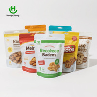 Herbruikbare, voedselveilige, vochtbestendige, hersluitbare stand-up pouch met hanggat, transparant venster en ritssluiting, op maat bedrukt voor dierenvoer