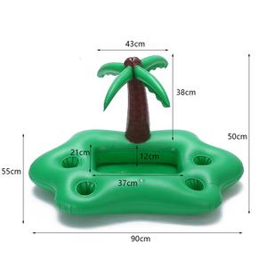 Porte-boissons gonflable en forme de cocotier vert, <span class=keywords><strong>flotteur</strong></span> portable <span class=keywords><strong>pour</strong></span> boissons, salades, fruits, bar de piscine, jeux aquatiques <span class=keywords><strong>pour</strong></span> fêtes - Product Image 4