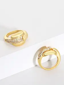 Женское кольцо из латуни/меди, с кристаллами