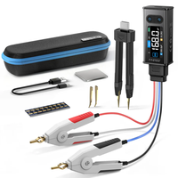 FNIRSI LCR-ST2 Medidor LCR Compacto 2 en 1 de Modo Dual, Medidor LCR ESR de 100K, Pinzas Digitales con Clips Kelvin, Rango de Frecuencia 100Hz-100kHz