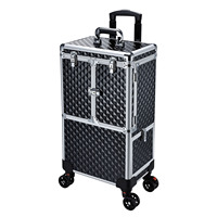 Coiffeur professionnel multi-fonction étui de maquillage Portable grande capacité boîtier de chariot fermeture ouverte tiroir plateau extensible