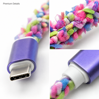 Câble de données USB-A vers USB-C Type-C Togudu en peluche, conception magnétique, charge rapide 60W, courant 2A, modèle T-143