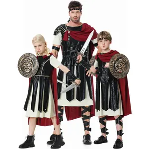 Adulto niño Spartan Warrior actuación disfraz Halloween carnaval fiesta romano gladiador Cosplay padre-hijo disfraz