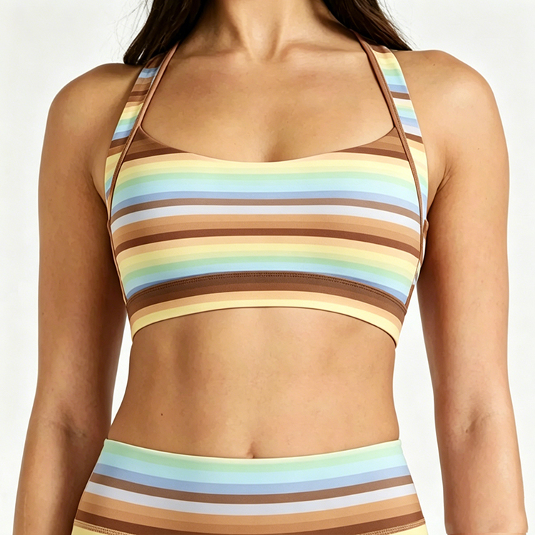 Custom High Support Workout Activewear Women Yoga Bra High Elasticity Contrasting Colors Pilates Leisurewear Manufacture