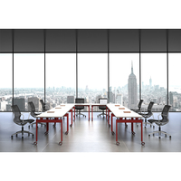 Mobilier de bureau moderne Panneau de particules Ordinateur de bureau 2/4/6/8 personnes Bureau pour 2/4/6/8 places Poste de travail
