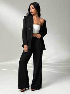 Conjunto de Dos Piezas de Traje <span class=keywords><strong>Terno</strong></span> <span class=keywords><strong>para</strong></span> <span class=keywords><strong>Mujer</strong></span>, Primavera 2026, Venta al por Mayor, <span class=keywords><strong>Elegante</strong></span>, Moda, Manga Larga, Corte Holgado, Pantalones Rectos - Product Image 3