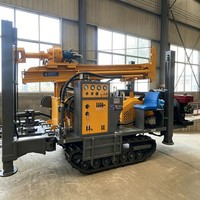 Foreuse hydraulique professionnelle sur chenilles, alimentée au diesel, pour puits d'eau, avec moteur, profondeur maximale 200 m