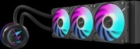 Refroidisseur de processeur AORUS WATERFORCE X II 360 avec roulement à fluide, 3 ventilateurs ARGB de 120 mm, dissipateur thermique en aluminium et cuivre
