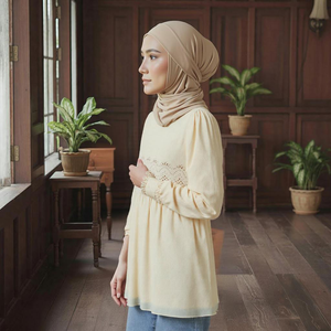 ชุดบอรองบาจูคูรุง โมเดิร์น ลายดอกไม้ เรียบหรู ระบายอากาศดี ปักลาย ไม่ต้องรีด สำหรับงานรอมฎอน 2025 มีสินค้าพร้อมส่ง ราคาโรงงาน แฟชั่นมาเลเซีย - Product Image 5