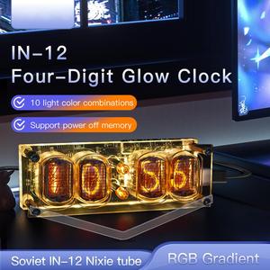 Reloj Digital Retro Soviético Cyberpunk con Tubo Luminoso IBN IN-12, Acrílico de Alta Precisión, Cuadrado, USB, Regalo Creativo para Escritorio - Product Image 2