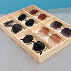 Estuche portátil para gafas de sol con 6 ranuras, caja de almacenamiento de fibra de carbono para gafas, caja de almacenamiento para exhibición, soporte organizador de gafas