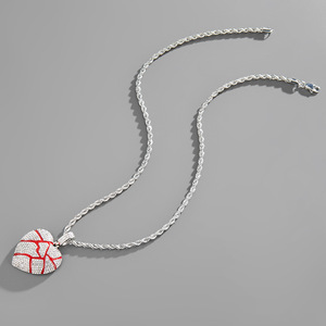 DUYIZHAO colgante de Corazón <span class=keywords><strong>Roto</strong></span> chapado en oro de Hip Hop con cadena de cuerda para hombres y mujeres - Product Image 6