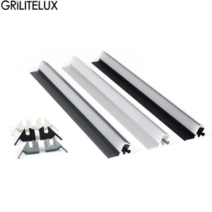 Profilé LED en aluminium à éclairage oblique à 45 degrés, intégré dans le canal, pour éclairage linéaire de barre de meuble - Product Image 3