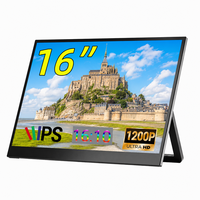 Moniteur portable AHXJKA 16 pouces 1920x1200 1200P 144Hz IPS, alimentation OEM, support à câble unique, compatible Win/Mac, idéal pour le gaming
