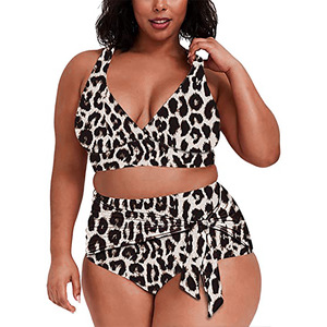 Costume da bagno <span class=keywords><strong>bikini</strong></span> due pezzi push-up da donna taglie forti 2026 in spandex/nylon, ad asciugatura rapida e traspirante, per la spiaggia - Product Image 3