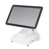 JSJ1000 mesin kasir layar sentuh tunggal 15.6 inci, mesin POS Printer bawaan Windows/Android/Linux OS 1 tahun garansi untuk