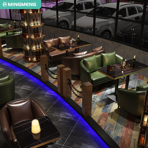 Muebles Modernos para Bares y Restaurantes, Diseño Comercial para Clubes Nocturnos, Bancos y Sofás con Paneles de Madera para Diseño de Interiores - Product Image 3