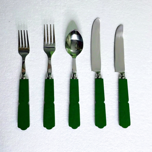 2026 Exclusive Sale Stainless Steel & Resin Vintage Designer Handle 2 Spoon 1 Knife 2 Fork Cutlery Set for Home & Hotel Use - Product Image 1