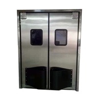 Porte battante à double action en acier inoxydable, porte de circulation résistante aux chocs pour cuisine, restaurant, usine alimentaire, salle blanche