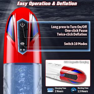 Penis Pump Male <strong>Sex</strong> <strong>Toys</strong>,Electric Dick Pump Penis Extender with 10 Erection Training Modes, Cock Pump Automatic Male Masturbator - Product Image 3