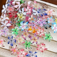 20Pcs Hiasan Kuku Bunga Resin 3D Lembut dan Fleksibel, Bunga Lily Kristal Es Jelly untuk Kuku Tempel, Manikur DIY Grosir Campuran