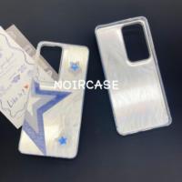 Coque de téléphone transparente IMD avec protection de l'appareil photo, motif floral papillon mignon et coque perlée pour Samsung Xiaomi Redmi Honor