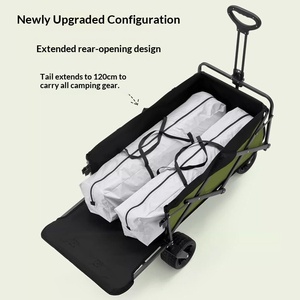 Wholesale Camping Trolley Outdoor Folding Extra Large Hand Push <b>Cart</b> Small Trolley Picnic <b>Cart</b> Rear Opening Extended Wagon - Product Image 2