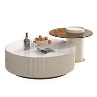 Meilleur prix pour hôtel table centrale ronde ensemble de table basse moderne avec dessus en marbre ensemble de meubles de salon