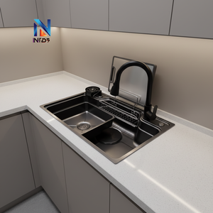 Évier de cuisine multifonctionnel en acier inoxydable 304 à surface brossée Évier de cuisine de qualité supérieure - Product Image 1