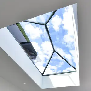 Hihuas hot custom aluminum glass flat roof windows skylight roof for homes