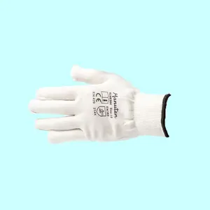 Hight Quality Comfortable White Cotton And Nylon Work Gloves With White PVC Dots On Palm